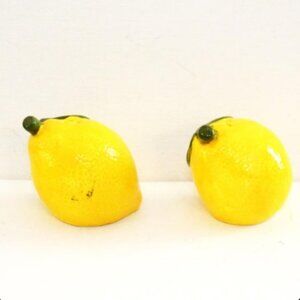 Lemon Shape Salt And Pepper Shakers Bottom Plugs Intact Table Serveware Decor